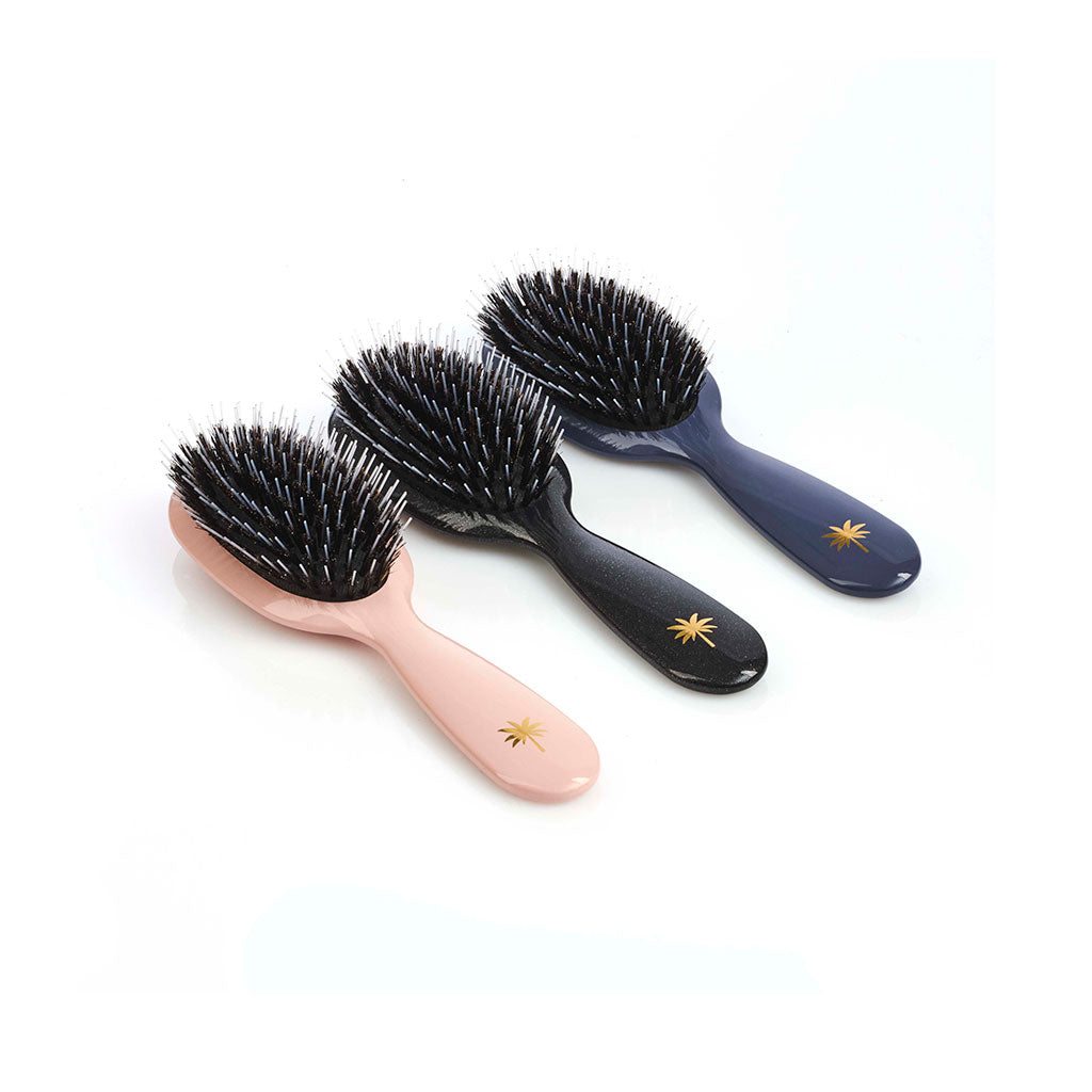 Small Vildsvinehår & nylon hårbørste, Paradise - Gloss Rose w/Glitter